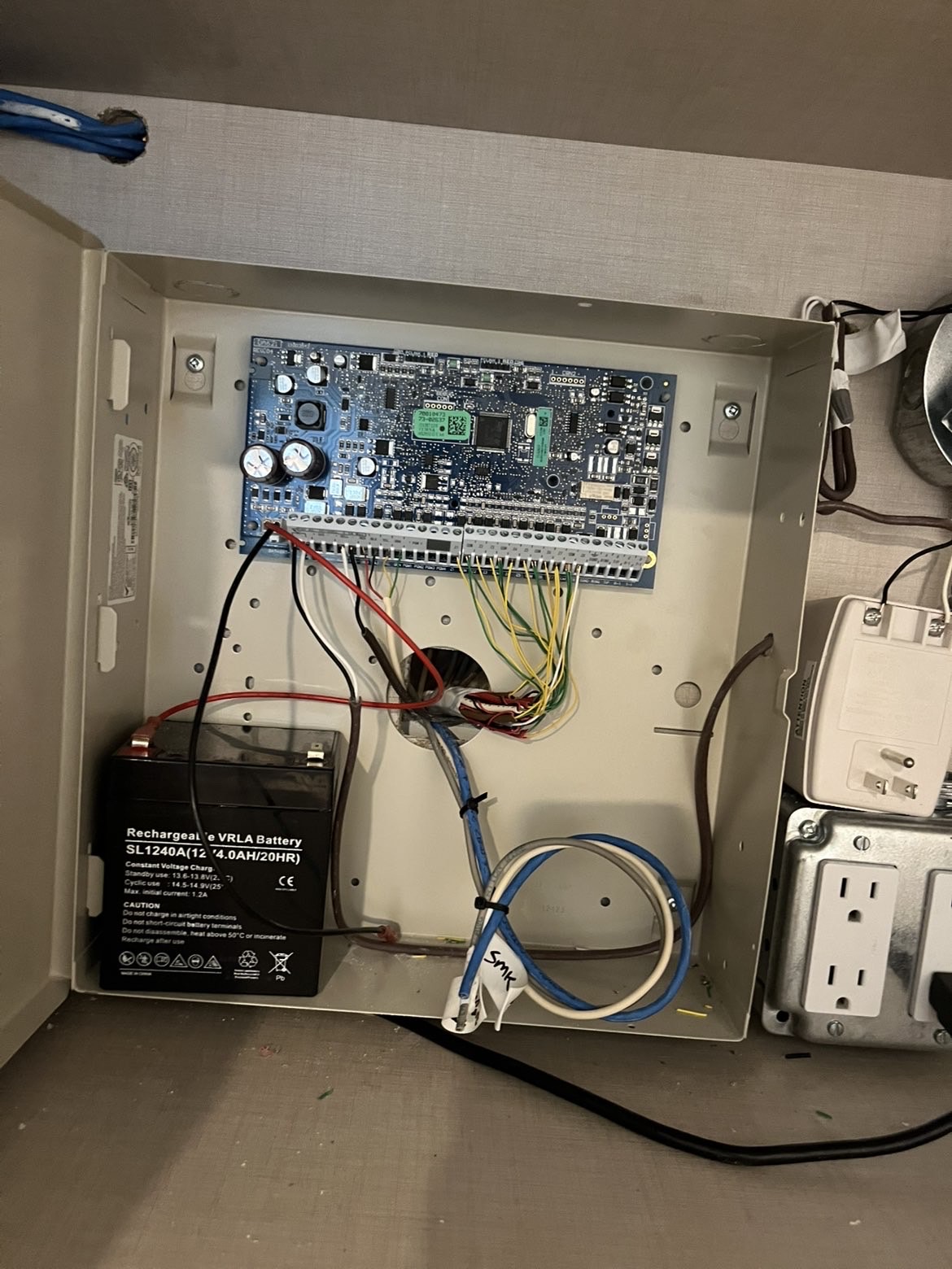 Control system wiring and equipment panel