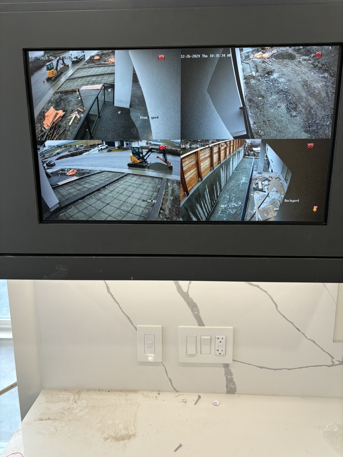 CCTV monitoring display after security system installation