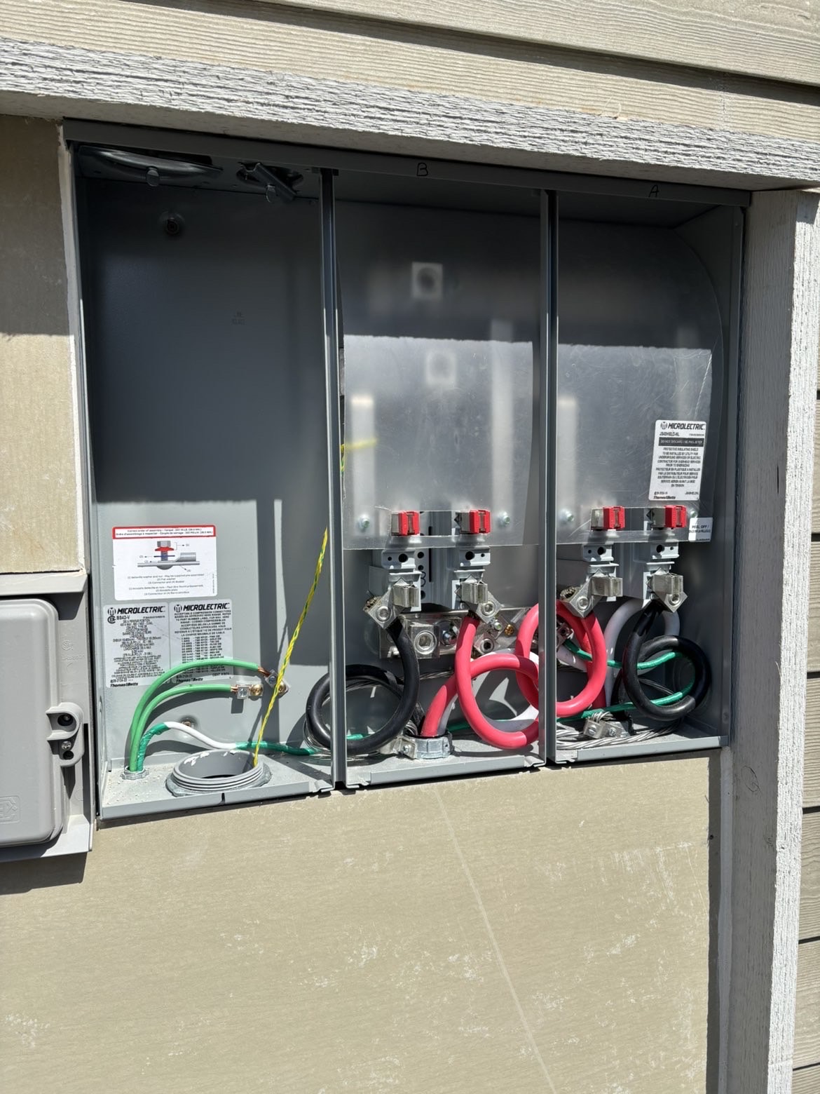 Electrical service equipment installed by Prowire Electric